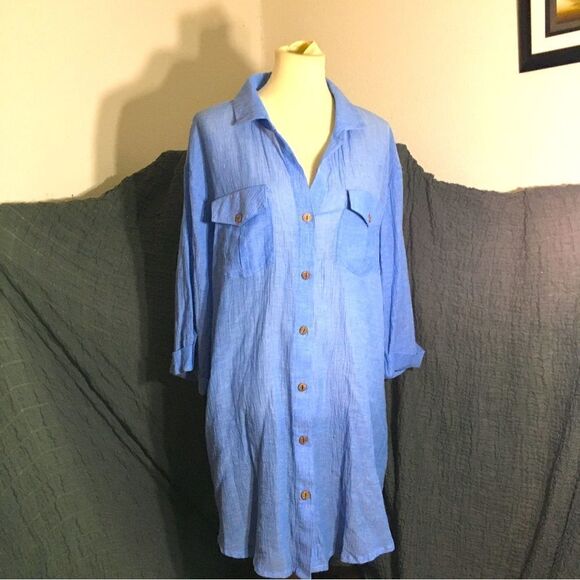 DOTTI NWT Swim Cover-Up Shirt Dress Size 1X - Picture 2 of 10